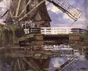 Piet Mondrian The Windmill at the edge of water oil painting